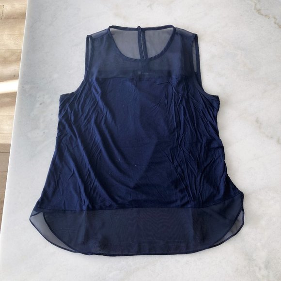 INC International Concepts navy sleeveless top / tank / shell / shirt / camisole - Picture 1 of 4